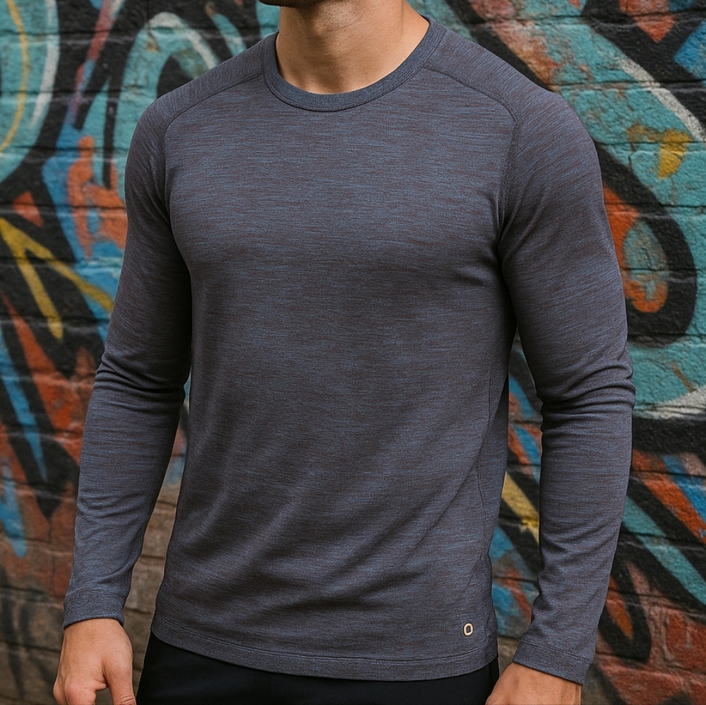 Lululemon Athletica Men's Blue/Gray/Maroon Long Sleeve Shirt
